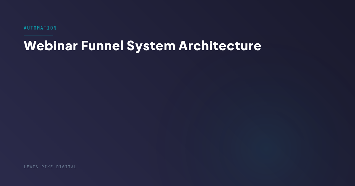 Webinar Funnel System Architecture